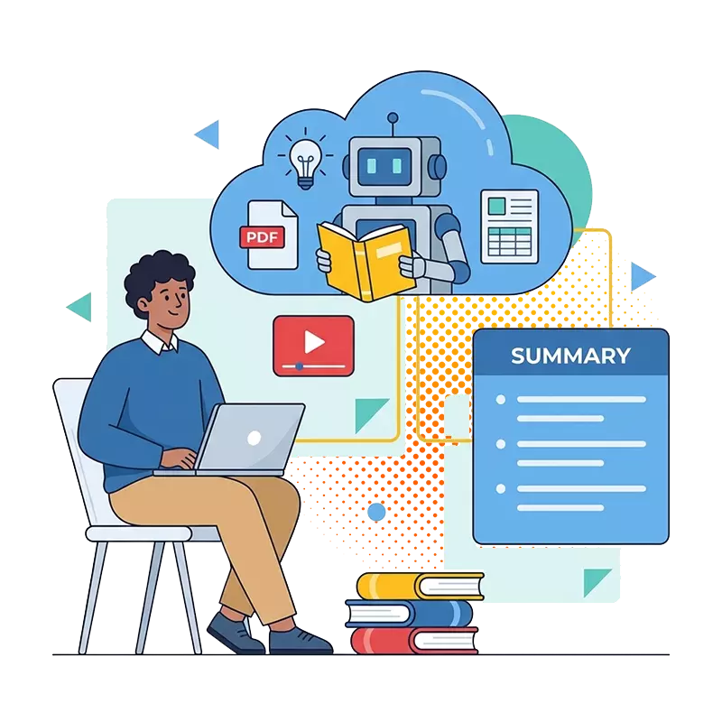 AI summarizer for text, pdf, video and article